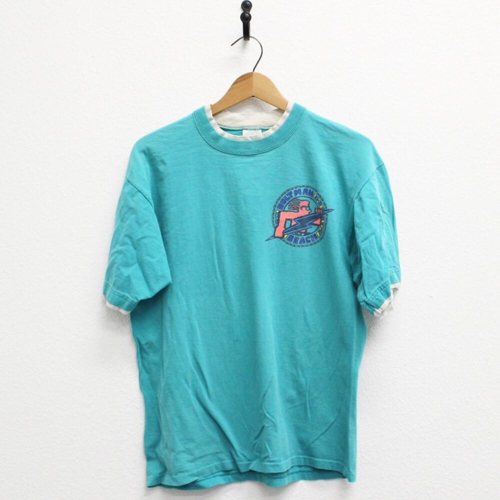 Vintage Lightning Bolt Boltman Beach T Shirt Medium